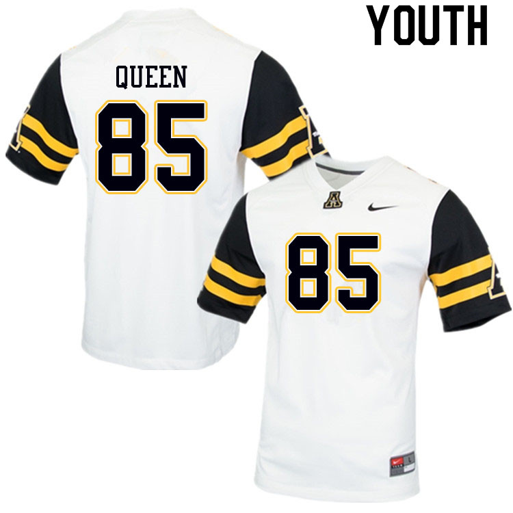 Youth #85 Michael Queen Appalachian State Mountaineers College Football Jerseys Sale-White - Click Image to Close